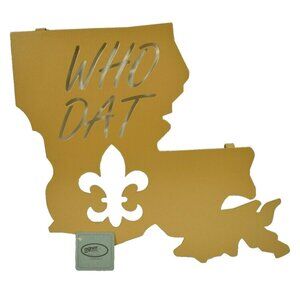 Lazart Louisiana Who Dat Gold 12 inch Metal Laser Cut Hanging Wall Art